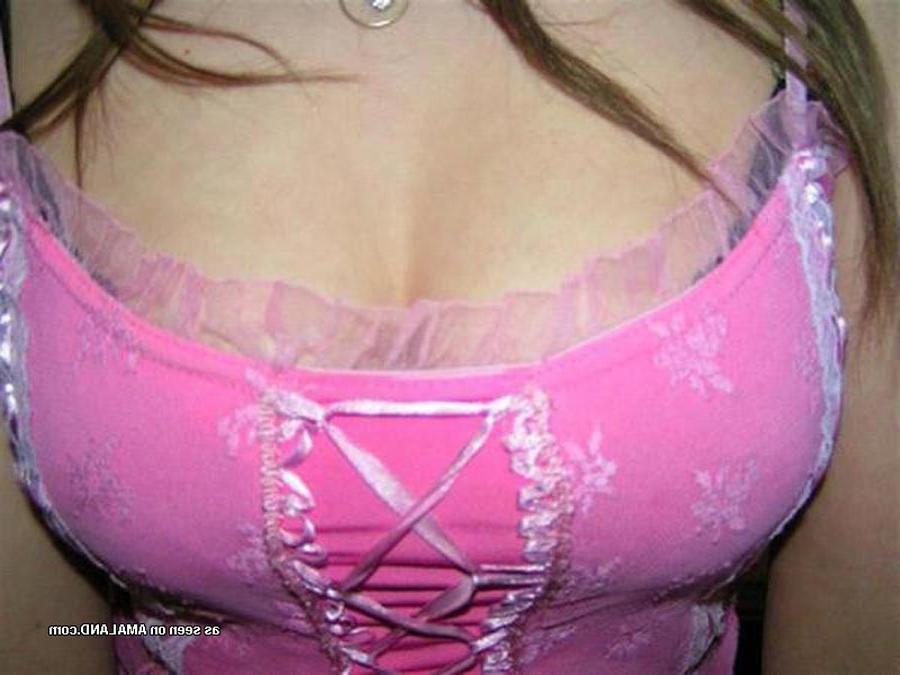 16P Amateur brunette GF models her see-through lingerie