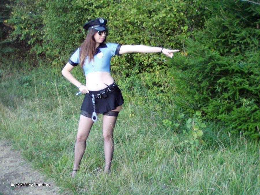 15P Sexy police woman posing