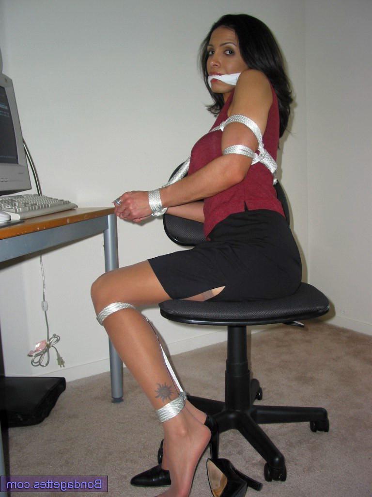 16P Indian secretary bondage of sexy milf dominated and tied up at work
