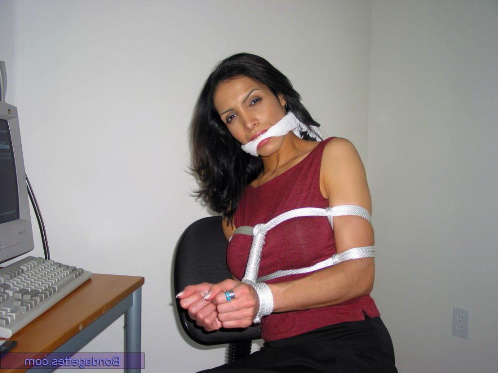 16P Indian secretary bondage of sexy milf dominated and tied up at work