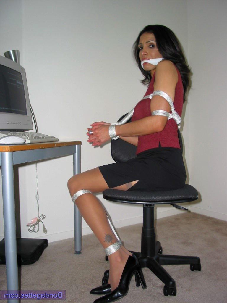 16P Indian secretary bondage of sexy milf dominated and tied up at work
