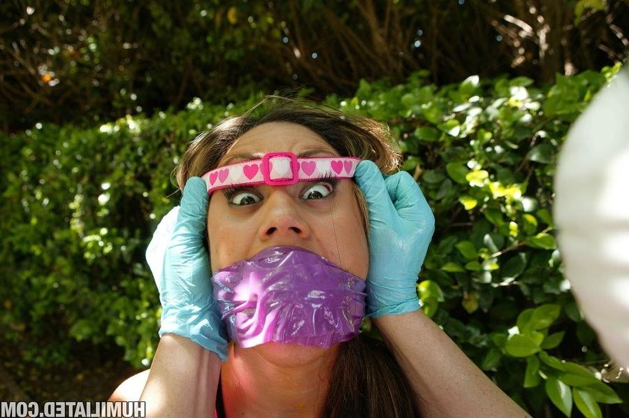 16P Lynn Love tied up by a guy and feeded with meat