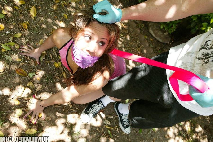 16P Lynn Love tied up by a guy and feeded with meat