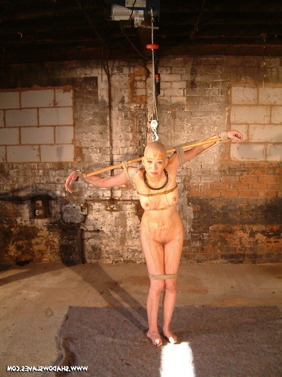 18P Japanese bondage and bizarre feather and syrup domination of bald oriental beaut