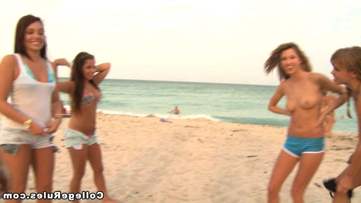 16P Wild college students party down at a nude beach on spring break