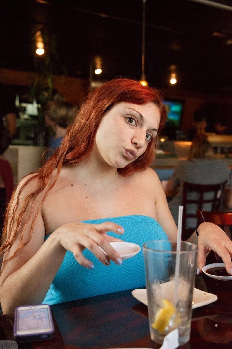 12P Busty amateur with red hair