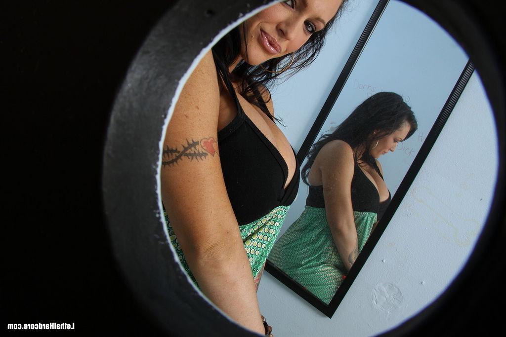 15P Busty pornstar gives gloryhole blowjob