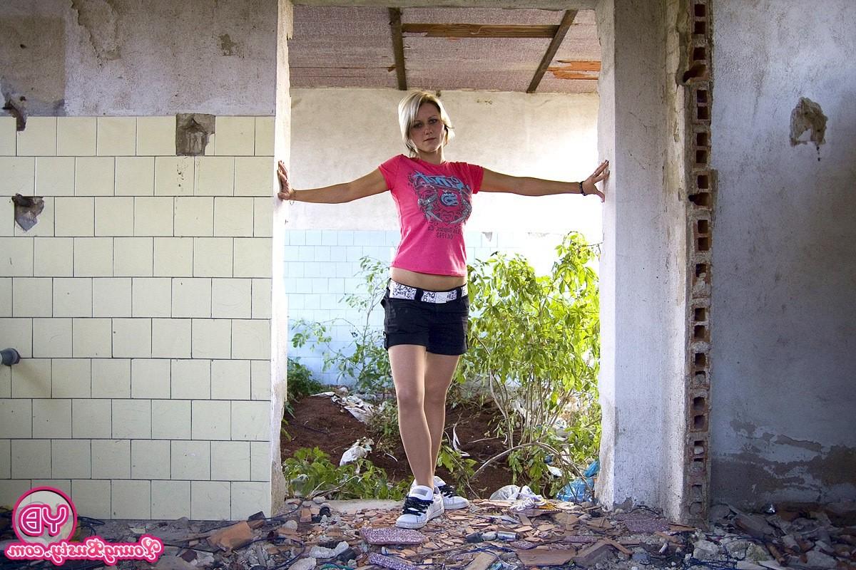 14P Horny blowjob from a busty teen in abandoned house pictures