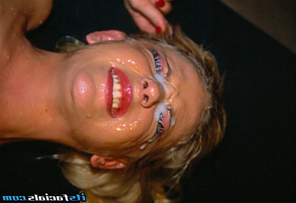 18P Pretty blonde Missy lay down and gets creamy cum on her face 
