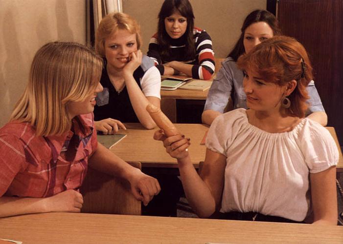 16P Seventies guy giving 6 schoolgirls sex lessons
