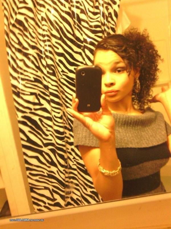 14P Compilation of an ebony teen naked in front of the mirror