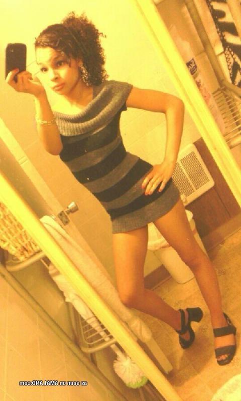 14P Compilation of an ebony teen naked in front of the mirror