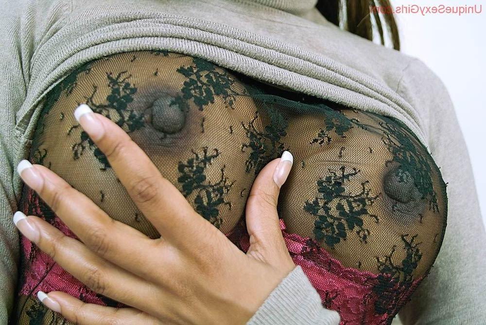 16P Woman playing with her huge erect nipples