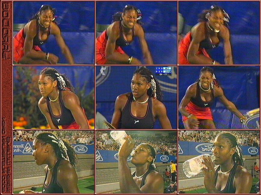 15P nubian tennis powerhouse Serina Williams bikini and see thru blouse