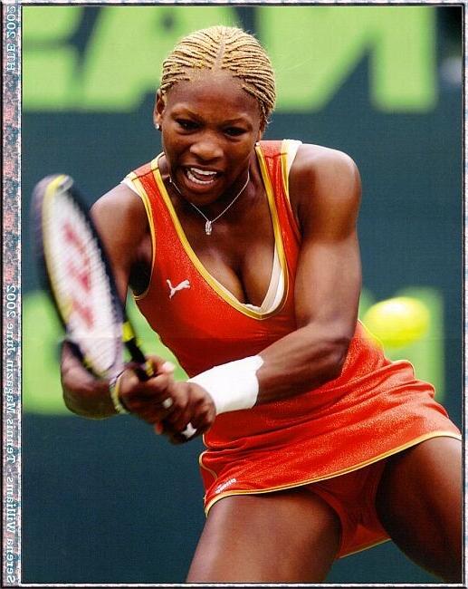 15P nubian tennis powerhouse Serina Williams bikini and see thru blouse