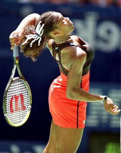 15P nubian tennis powerhouse Serina Williams bikini and see thru blouse