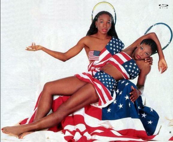 15P nubian tennis powerhouse Serina Williams bikini and see thru blouse