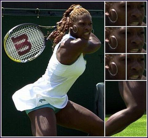 15P nubian tennis powerhouse Serina Williams bikini and see thru blouse