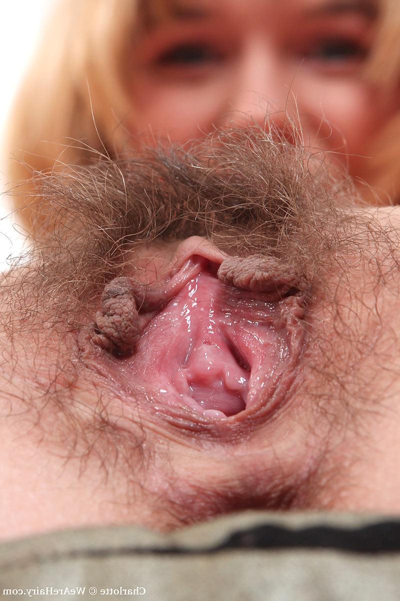 18P Cute hairy blonde flirt in a bustier spreading her meaty pussy