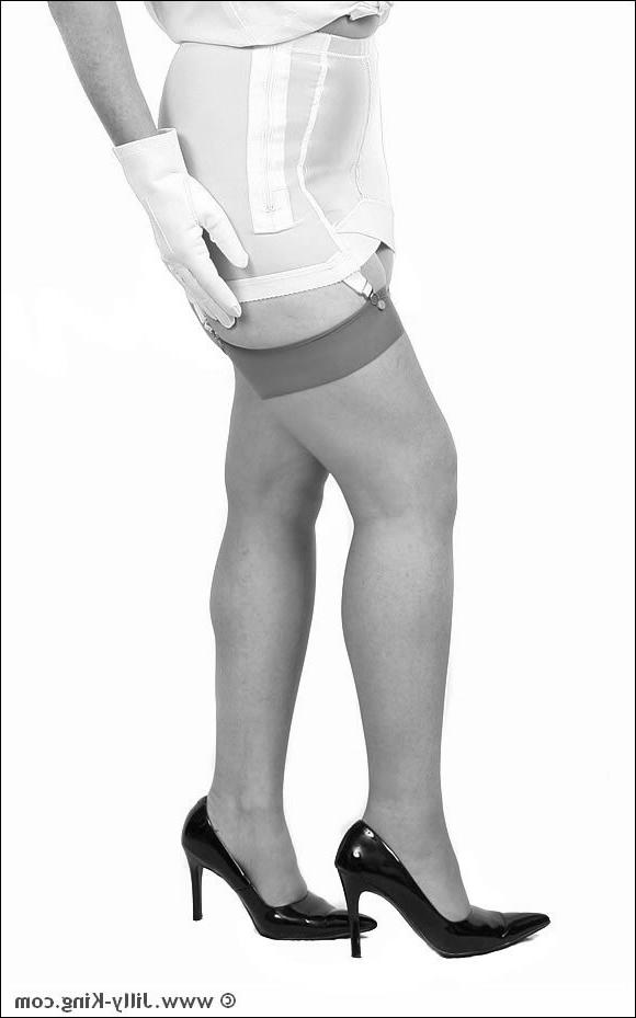15P Blonde mature Jilly King in stockings