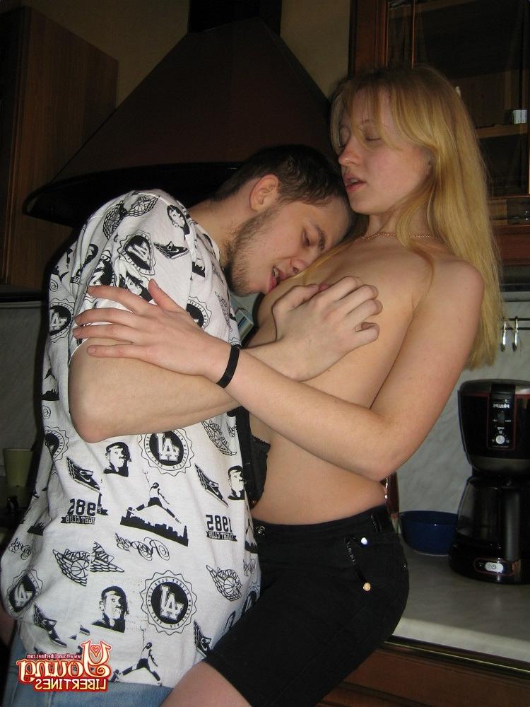 16P Blonde hot teen whore screwing and blowing nasty lucky guy