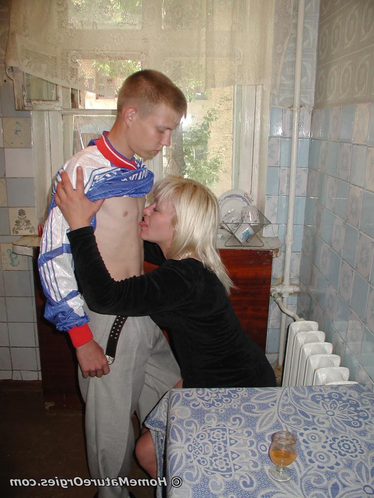 16P Blonde older seduced sexyal young guy