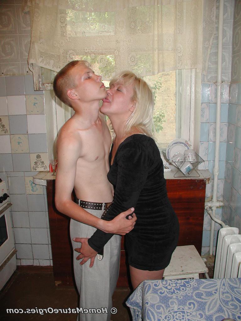 16P Blonde older seduced sexyal young guy