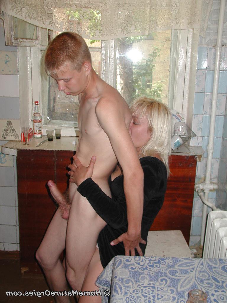 16P Blonde older seduced sexyal young guy