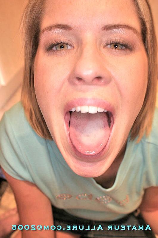 15P Blonde gets down on her knees and sucks dong