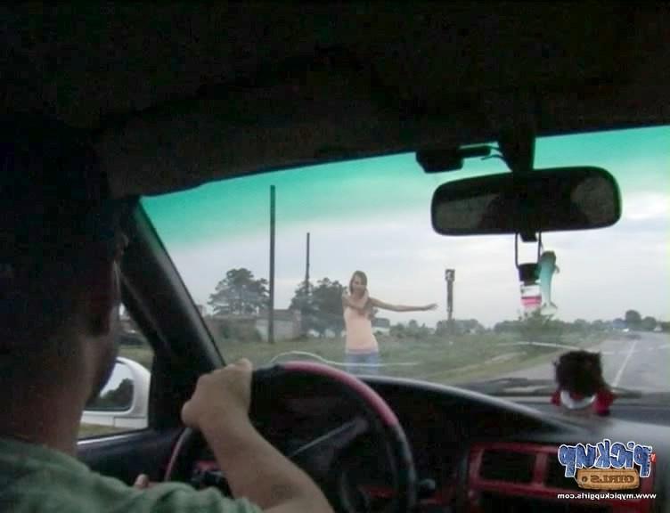 8P Tanned blonde girl strips before strange guy in the street