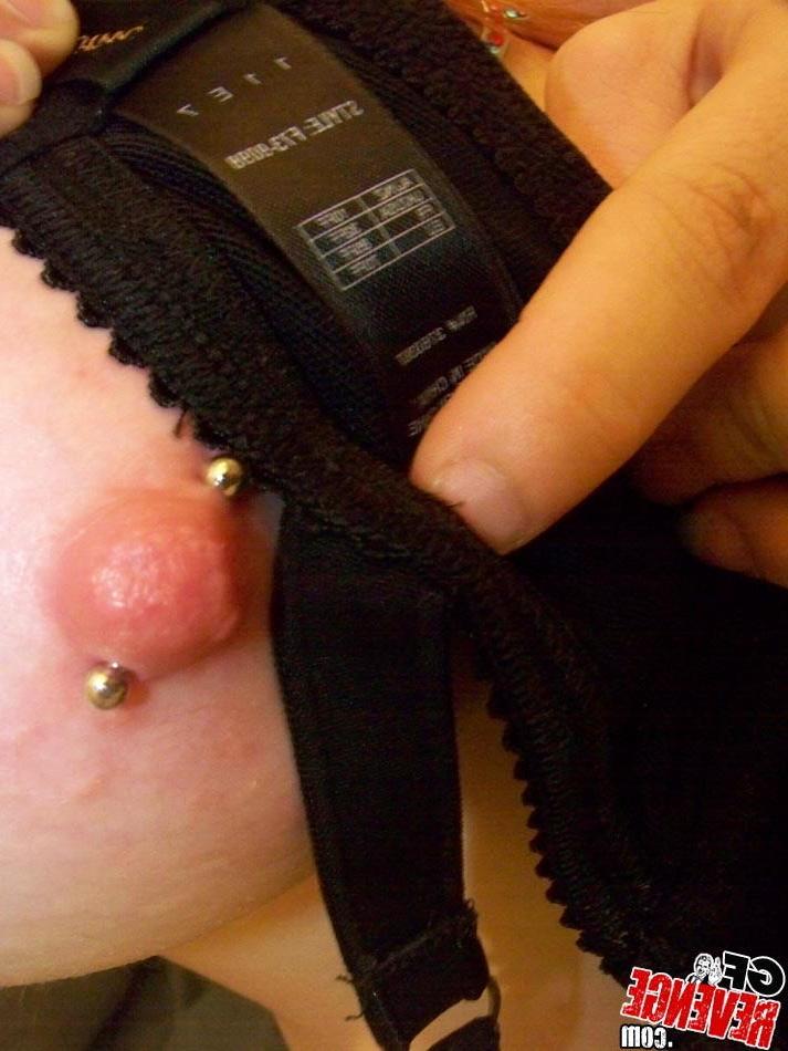 15P Busty amateur teen GF with pierced nipples strips and sucks cock