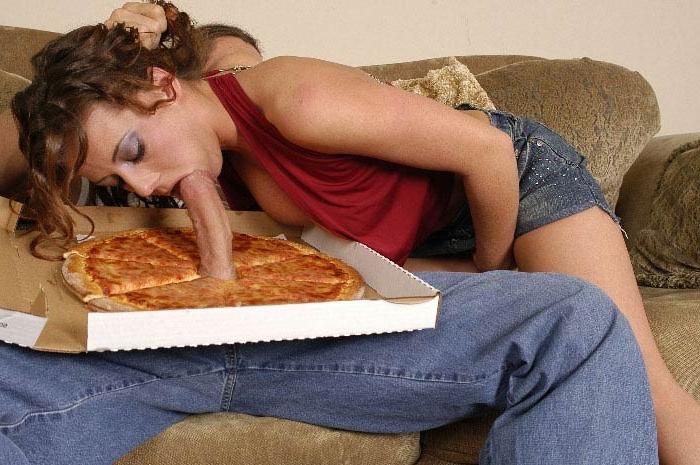 15P Brunette sucking cock and fucked by delivery guy in fetish
