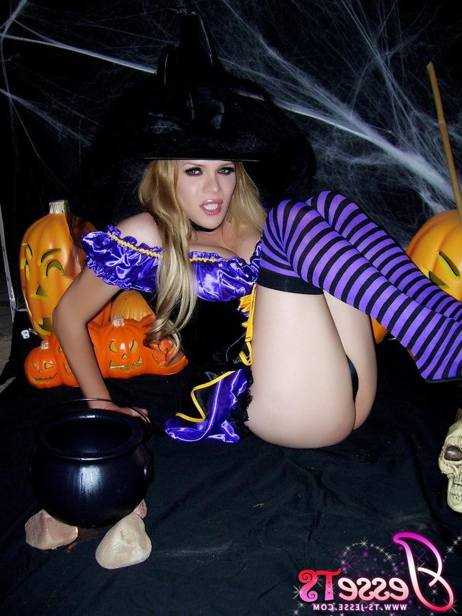 12P Shemale Jesse Being naughty For Halloween