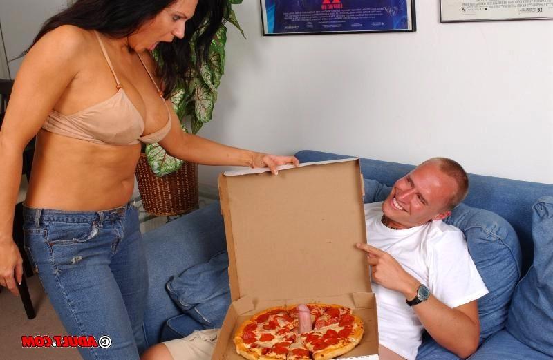 15P Busty brunette slut hardcore fucking a lucky delivery boy