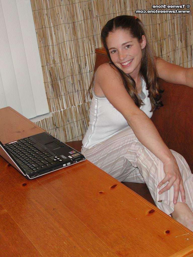 15P Tawnee Stone gets naughty while working on her laptop