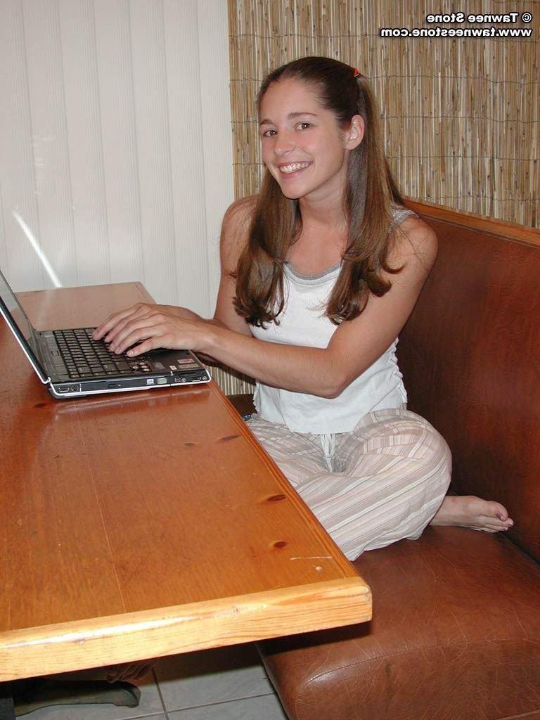 15P Tawnee Stone gets naughty while working on her laptop