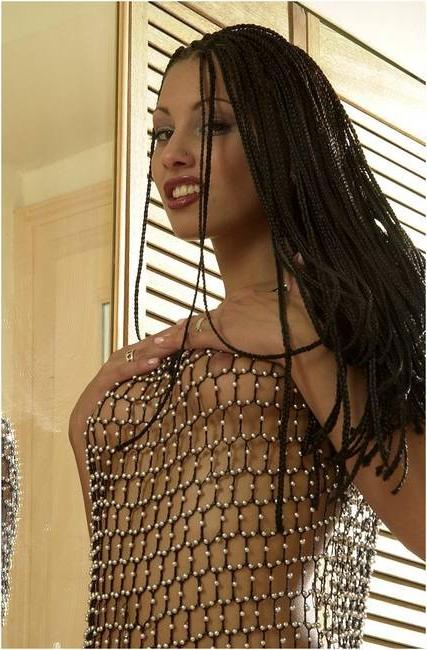 15P Anetta Keys wearing nothing but beads