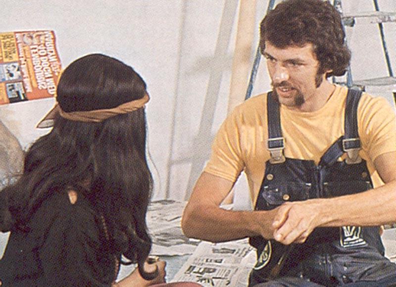 16P Retro guy releasing his boner on a real hippie