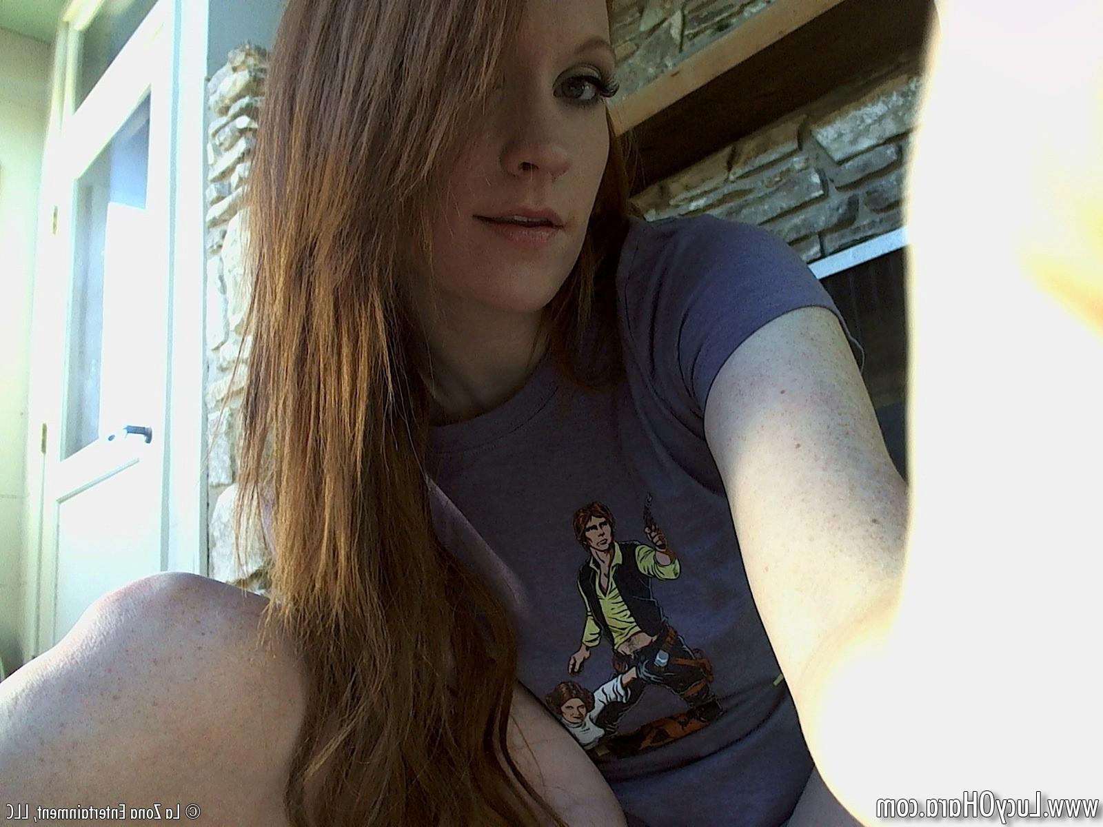 15P Busty redhead Lucy fingers pussy