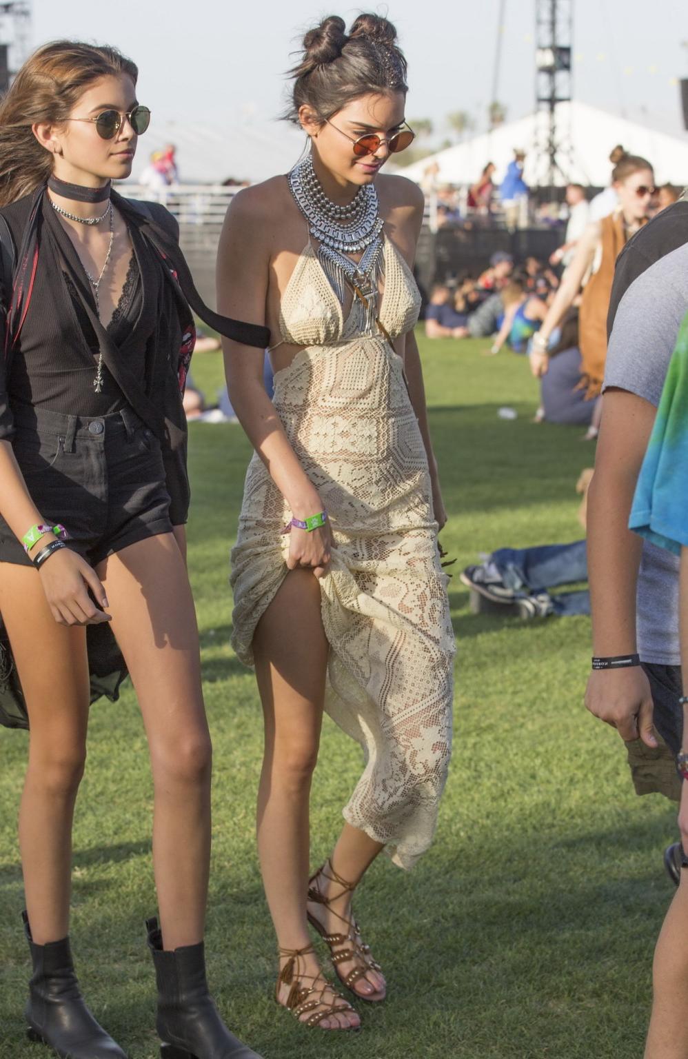 16P Kendall Jenner see through to panties for Coachella