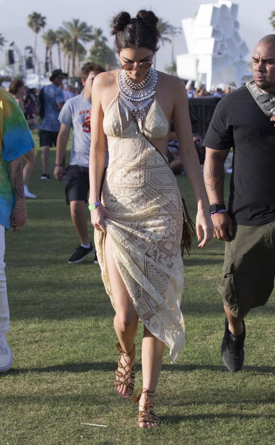 16P Kendall Jenner see through to panties for Coachella