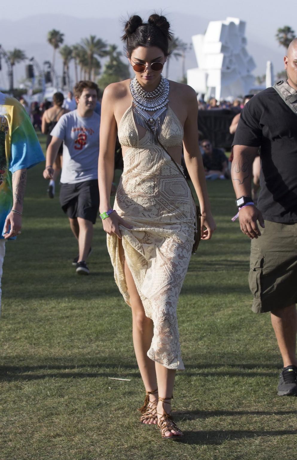 16P Kendall Jenner see through to panties for Coachella