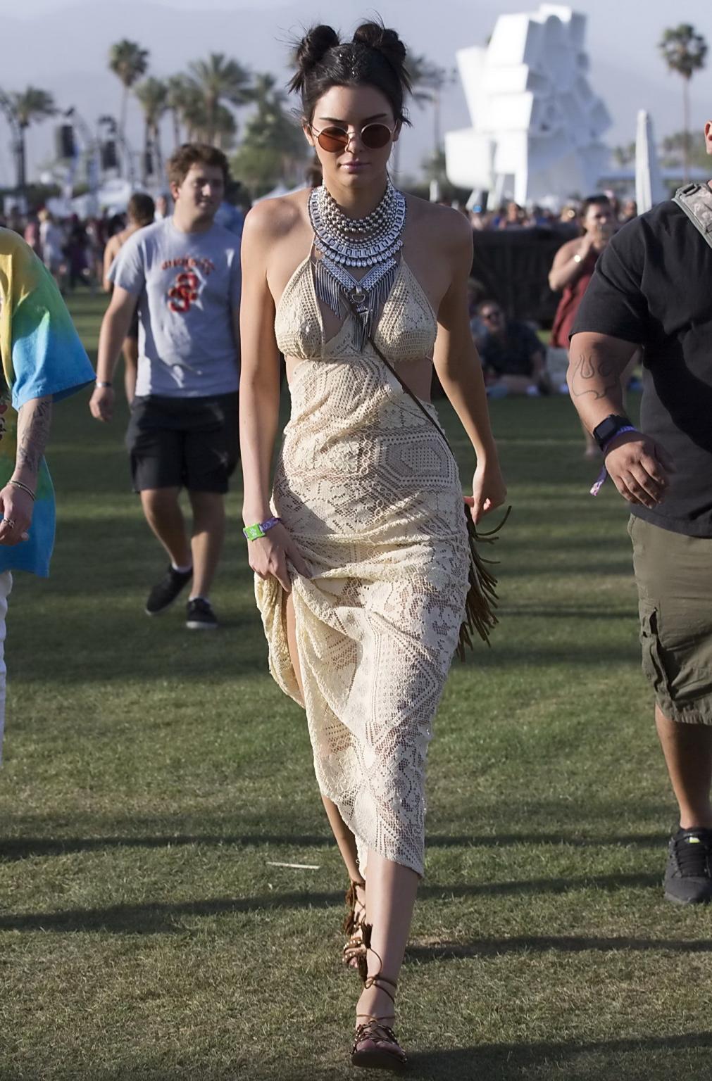 16P Kendall Jenner see through to panties for Coachella