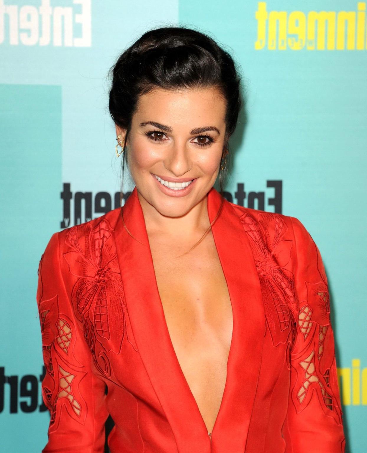 16P Lea Michele leggy  cleavy at Comic Con in San Diego