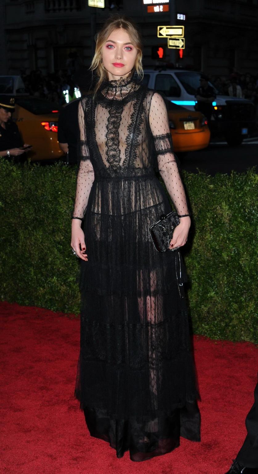 16P Imogen Poots see through to pasties and panties at China Through The Looking Gla