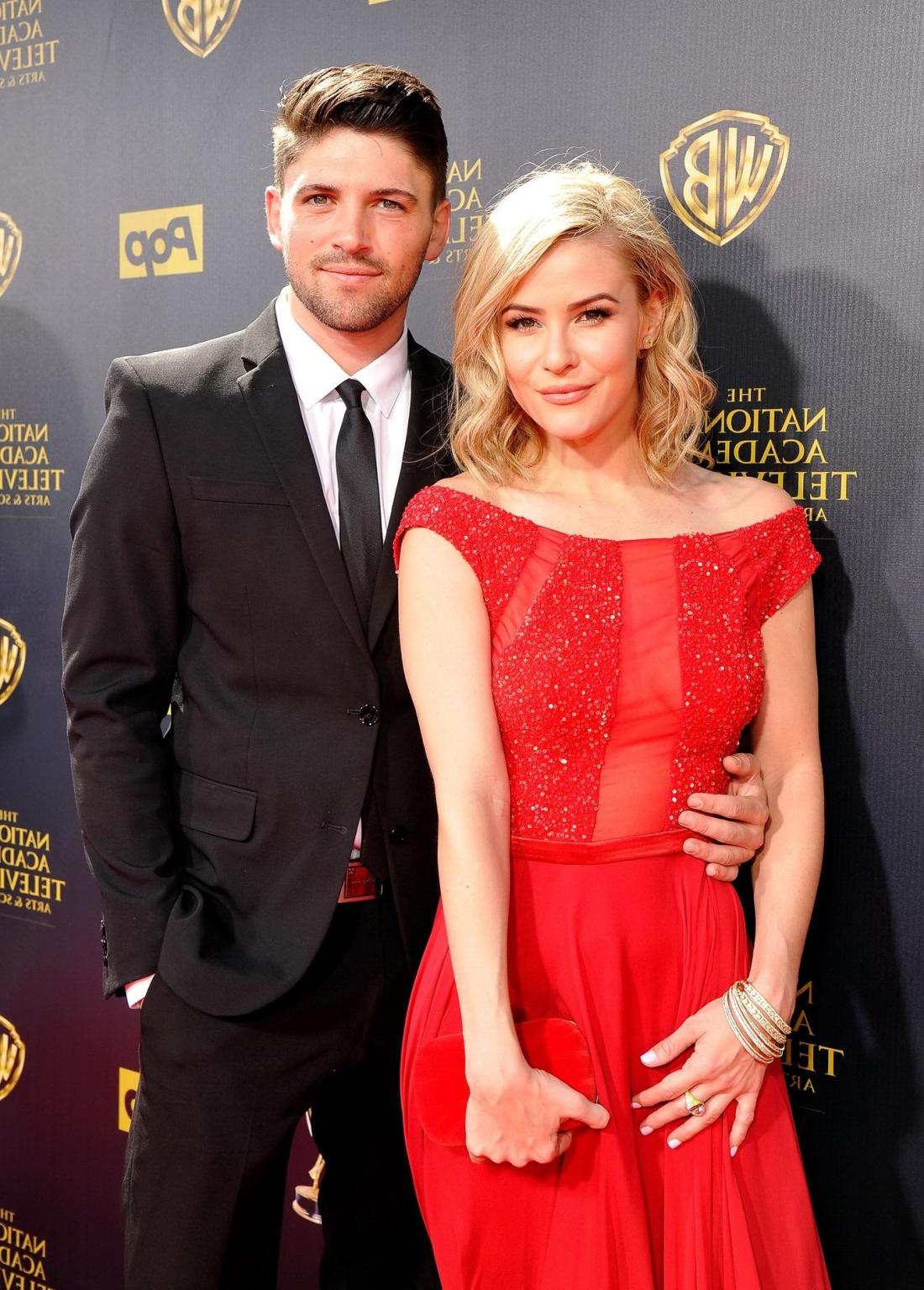 16P Linsey Godfrey busty and braless wearing a partially see through red dress at th