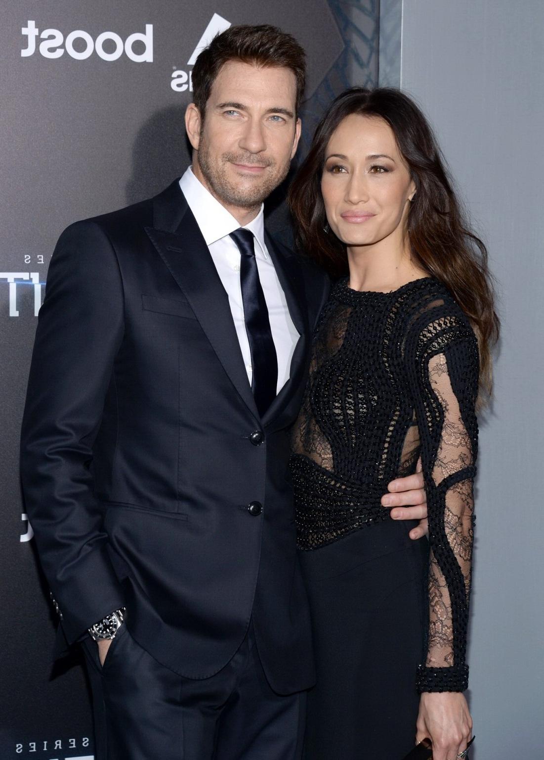 16P Maggie Q braless wearing a partially see through dress at the Insurgent premiere