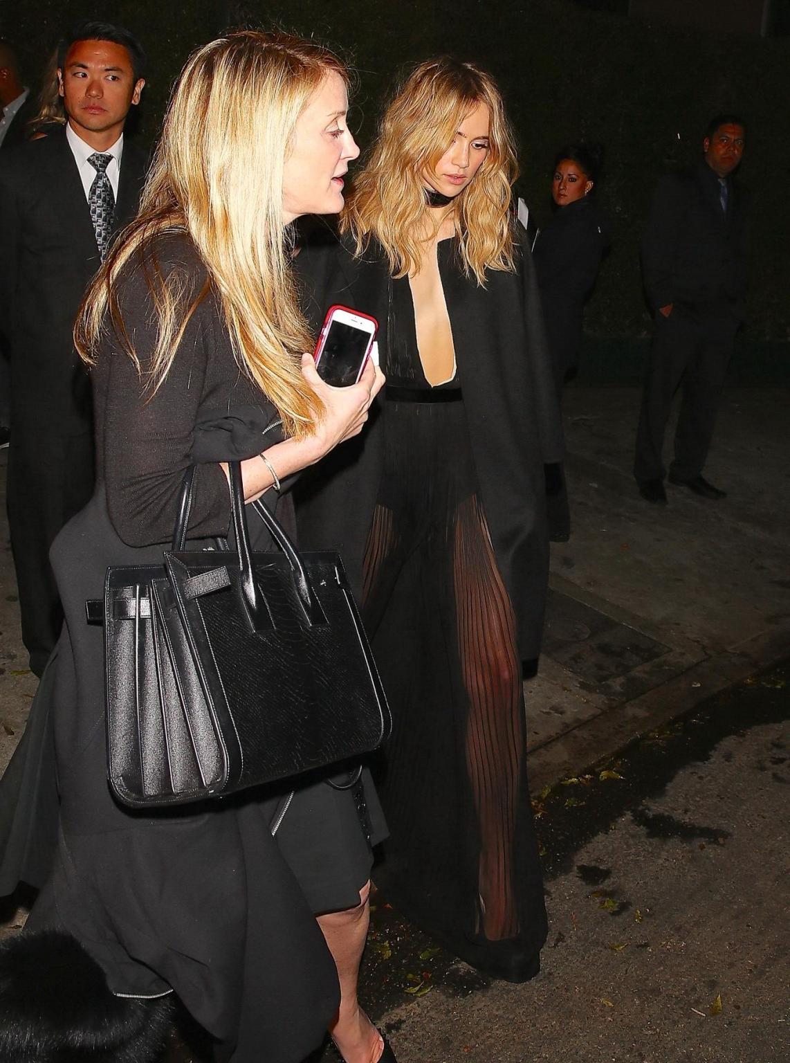 16P Suki Waterhouse in a partially see through dress leaving a party at No Vacancy i