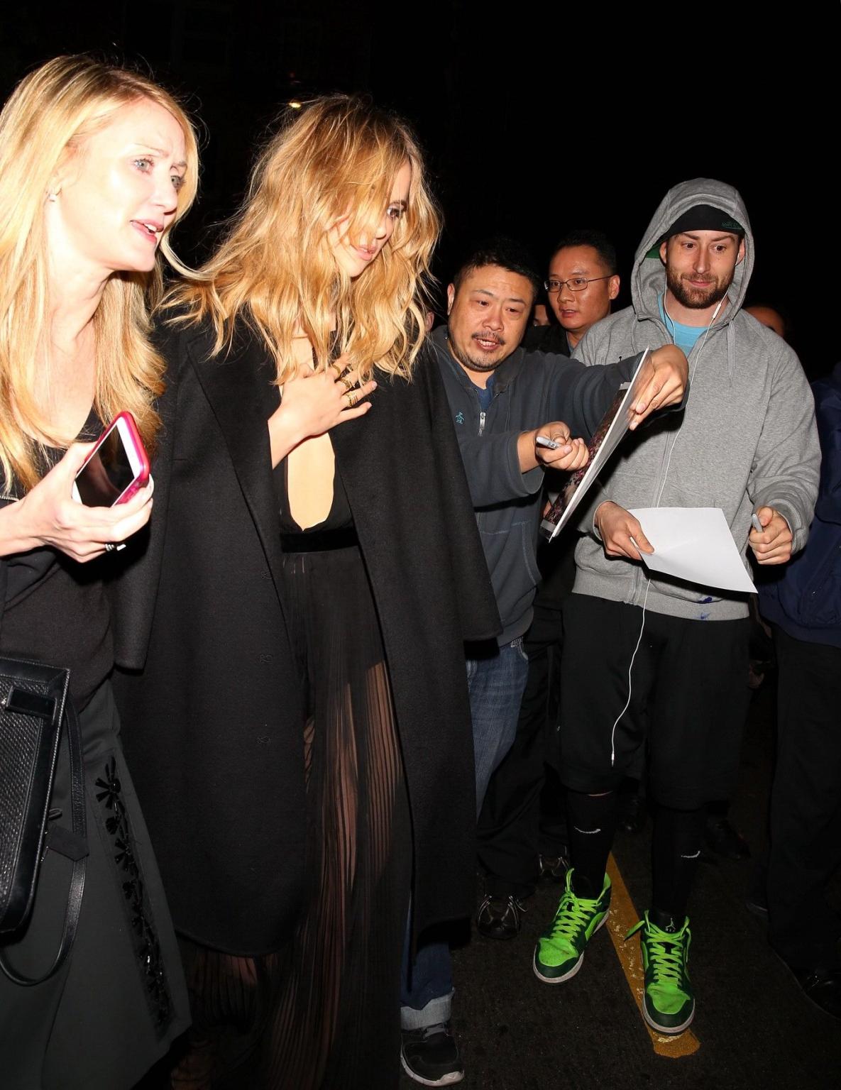 16P Suki Waterhouse in a partially see through dress leaving a party at No Vacancy i