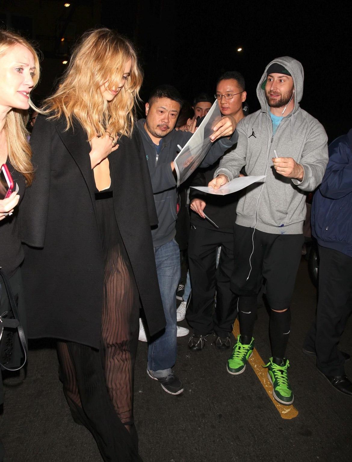 16P Suki Waterhouse in a partially see through dress leaving a party at No Vacancy i